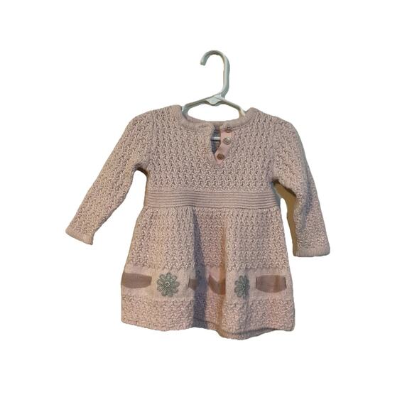 Catherine Malandrino Mini Pink Baby Sweater Dress 3-6 Months - Picture 1 of 2